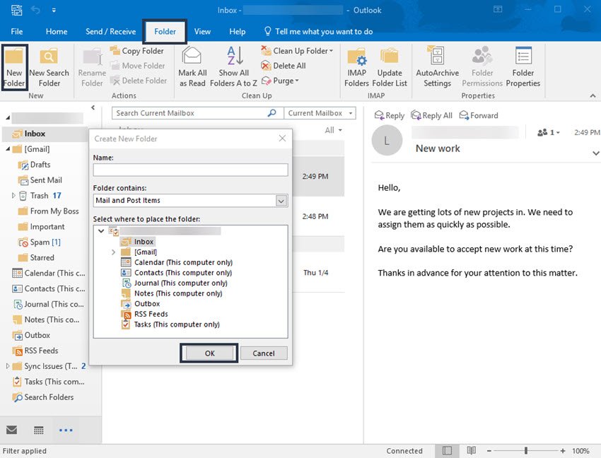 How To Make A New Folder In Outlook Email