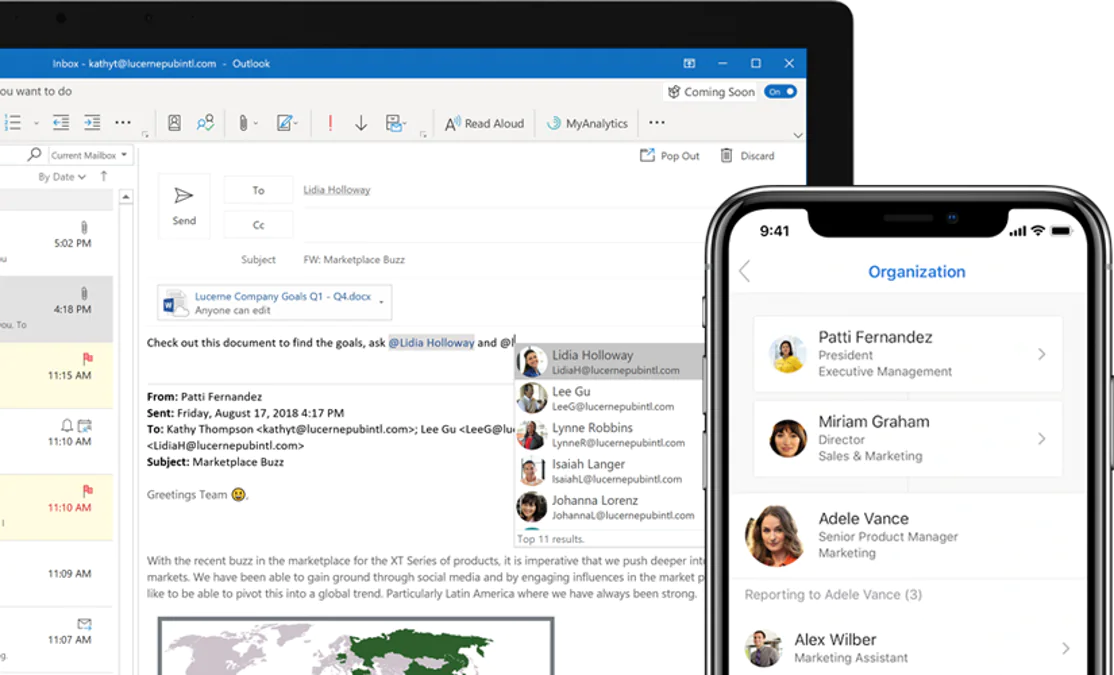 email và lịch Outlook