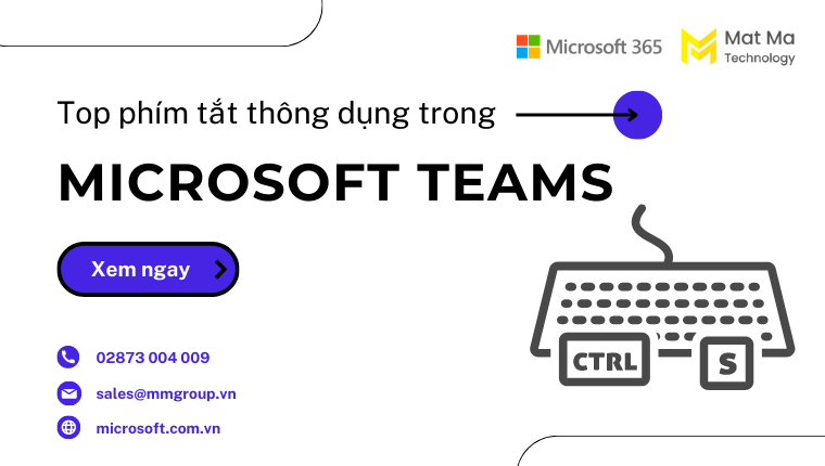 phím tắt trong Microsoft Teams