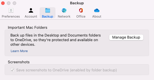 sao lưu dữ liệu từ máy Mac lên OneDrive