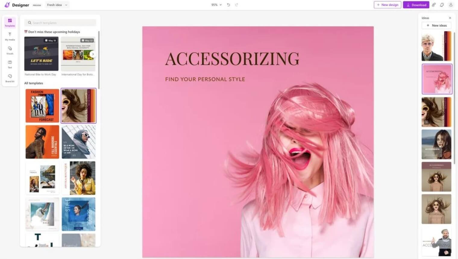 Giao diện Microsoft Designer