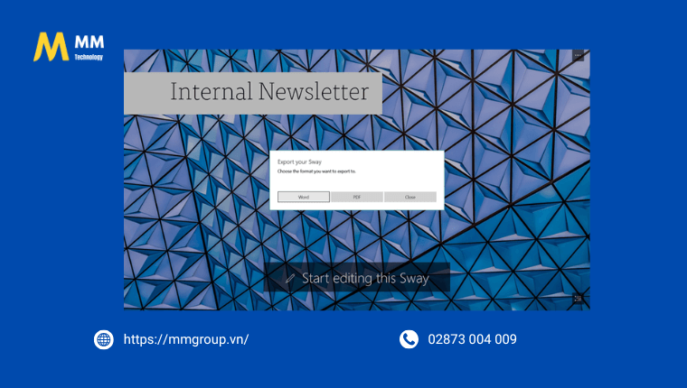 Xuất File trong Microsoft Sway