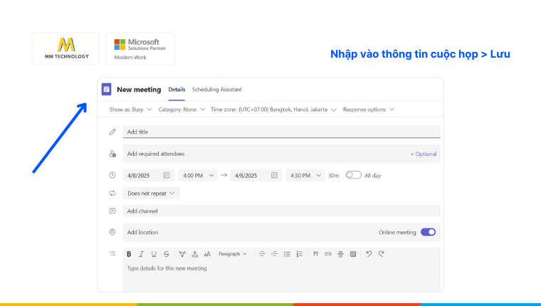 Cách tạo cuộc họp trên Microsoft Teams